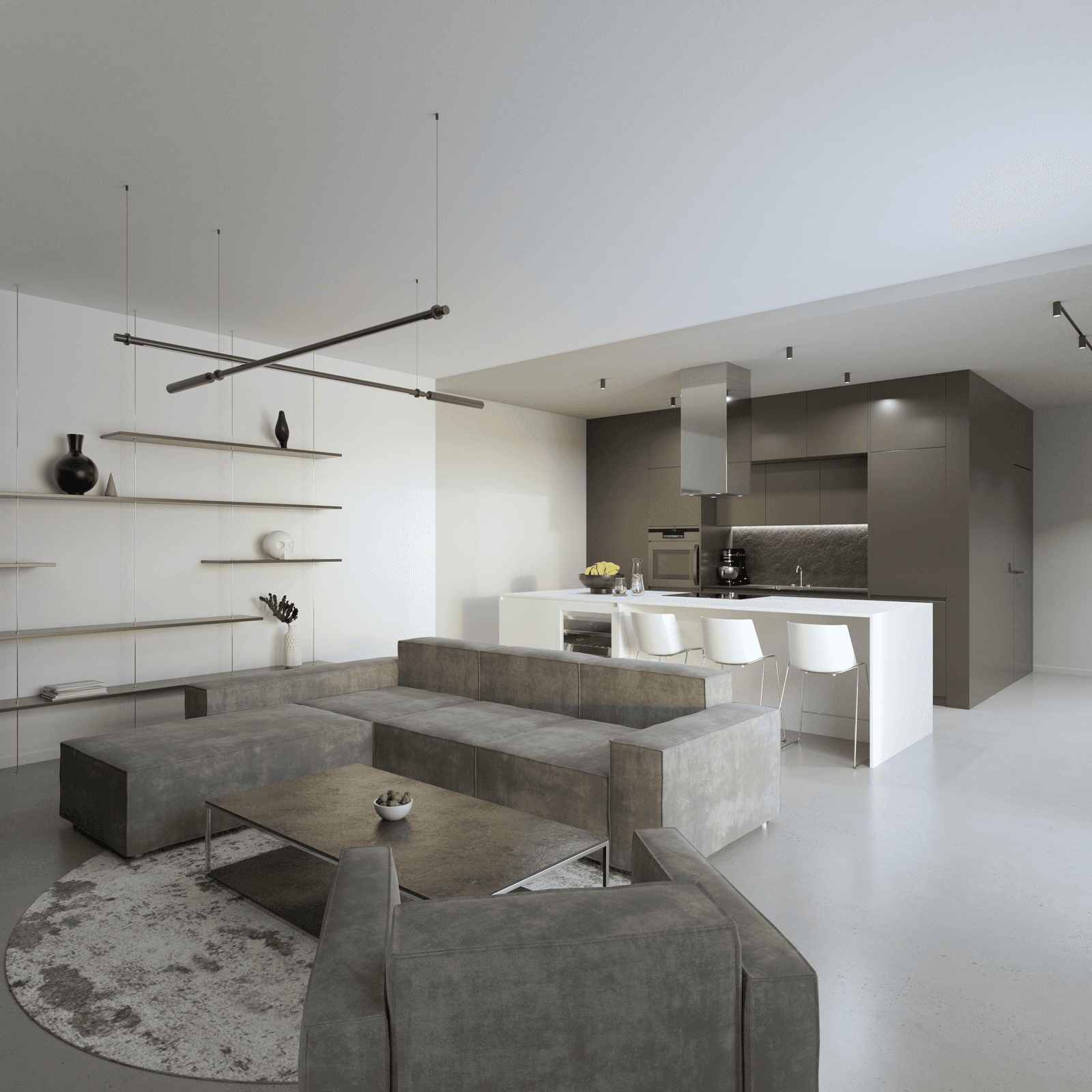 Project SALON Z ANEKSEM KUCHENNYM W MIESZKANIU
